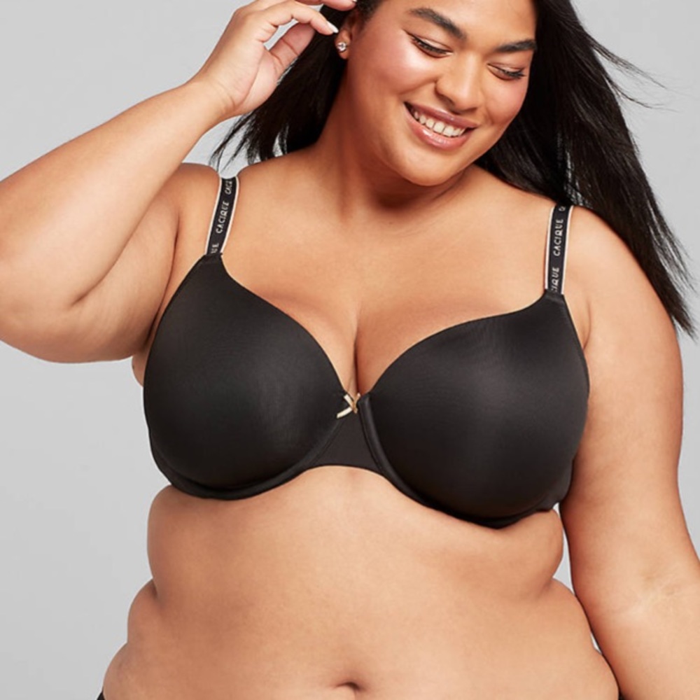 Cacique Lightly Lined T-Shirt Bra Black 42DD